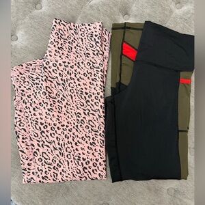 DYI Definite Your Inspiration Leggings Bundle Lot Pink Leopard Cropped Large